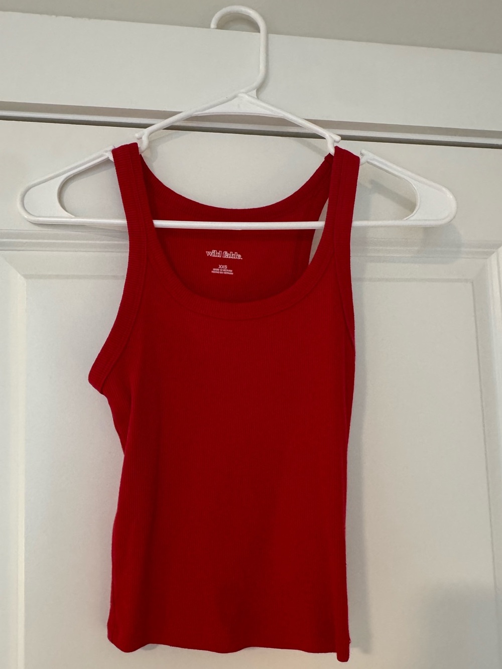 wild fable bright red ribbed tank